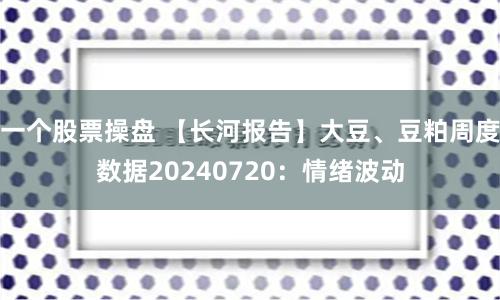 一个股票操盘 【长河报告】大豆、豆粕周度数据20240720：情绪波动